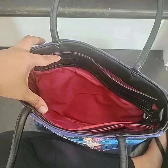 Frankie & Johnnie Vintage New York Handbag Dancing Skyline NYC Tote Beaded Roomy - Picture 6 of 7